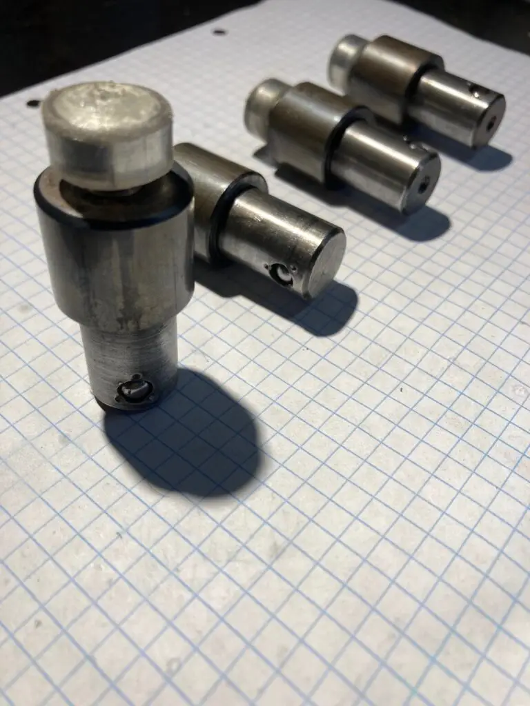 Homemade ball-lock clamping pins made from round bar and precision tube